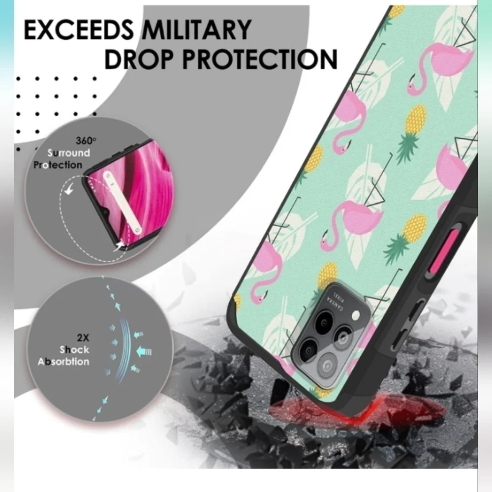 Compatible for T-Mobile Revvl 6 Pro 5G Phone Case, Dual Layer Hybrid .